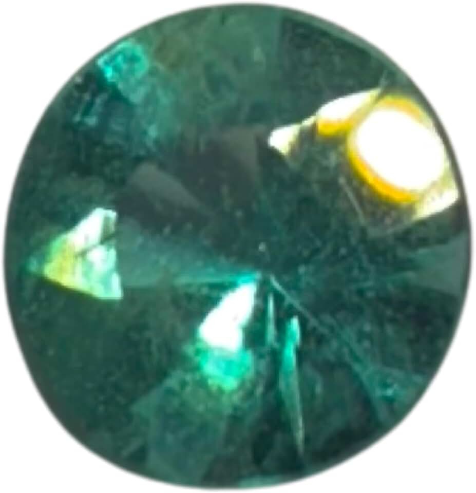Pedra Preciosa de Esmeralda, Redonda, Verde Escuro com Reflexos