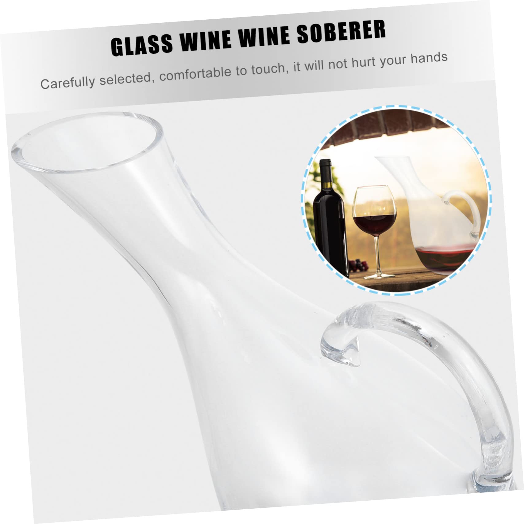 Decanter Vino in Vetro Trasparente con Ergonomico Versatore per Ristoranti Bar e Casa Facile da per Esaltare Gusto del Vino