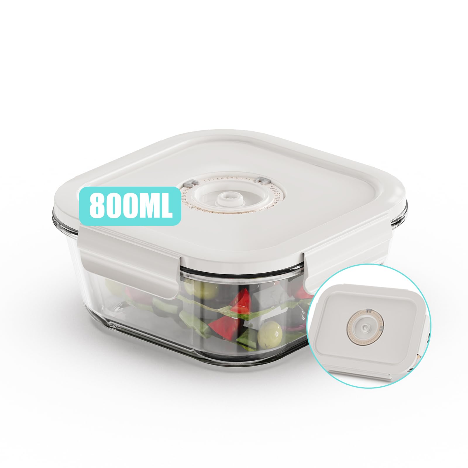 新品 真空シールガラス食品保存容器、真空調理バッグ付き、ランチ用の密閉ロック蓋付 Amazon｜真空シールガラス食品保存容器、ランチ用の密閉ロック蓋付き