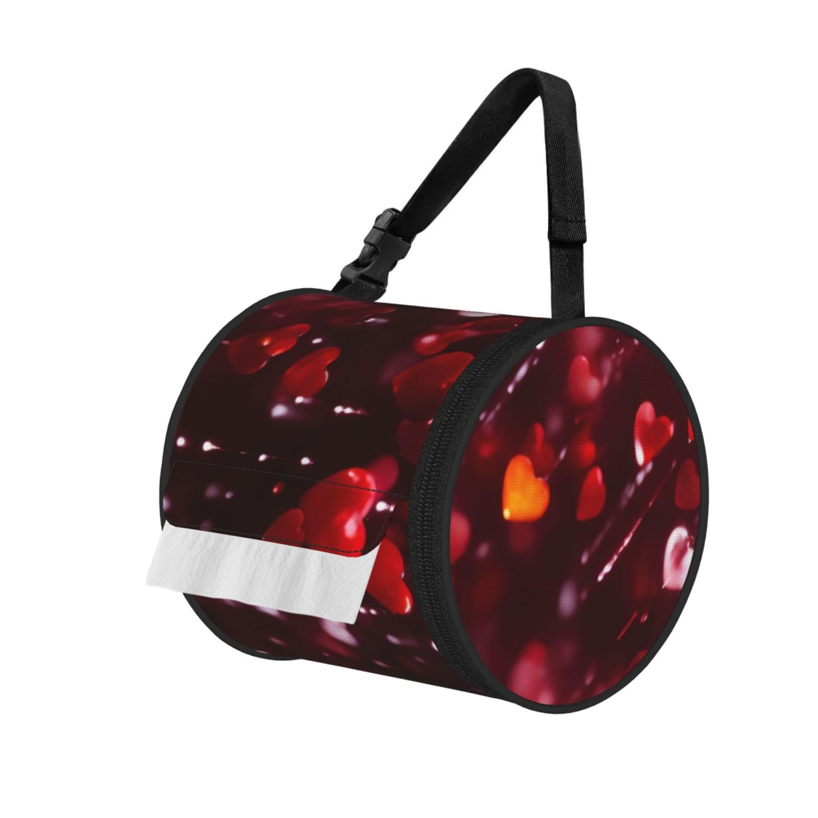 Abstract Heart Print Cylindrical Tissue Holder Bathroom Car Home Office Kitchen Decor Versatile
