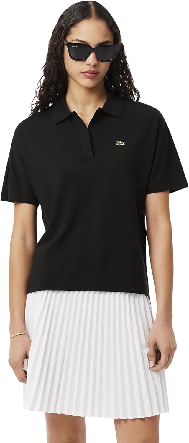 Lacoste Womens Relaxed Fit Fluid Piqué Polo Shirt - Image 5