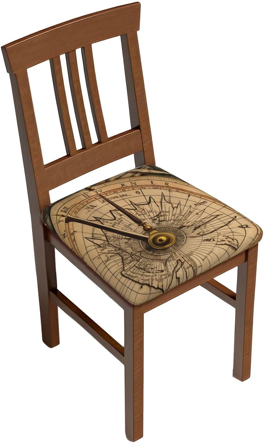 Law of The Compass Navigation Print Square Cushion Covers 6 Pcs Set Elastic Non-Slip Seat Cushion Slipcovers Pet Furniture Protectors for Chair, Sofa