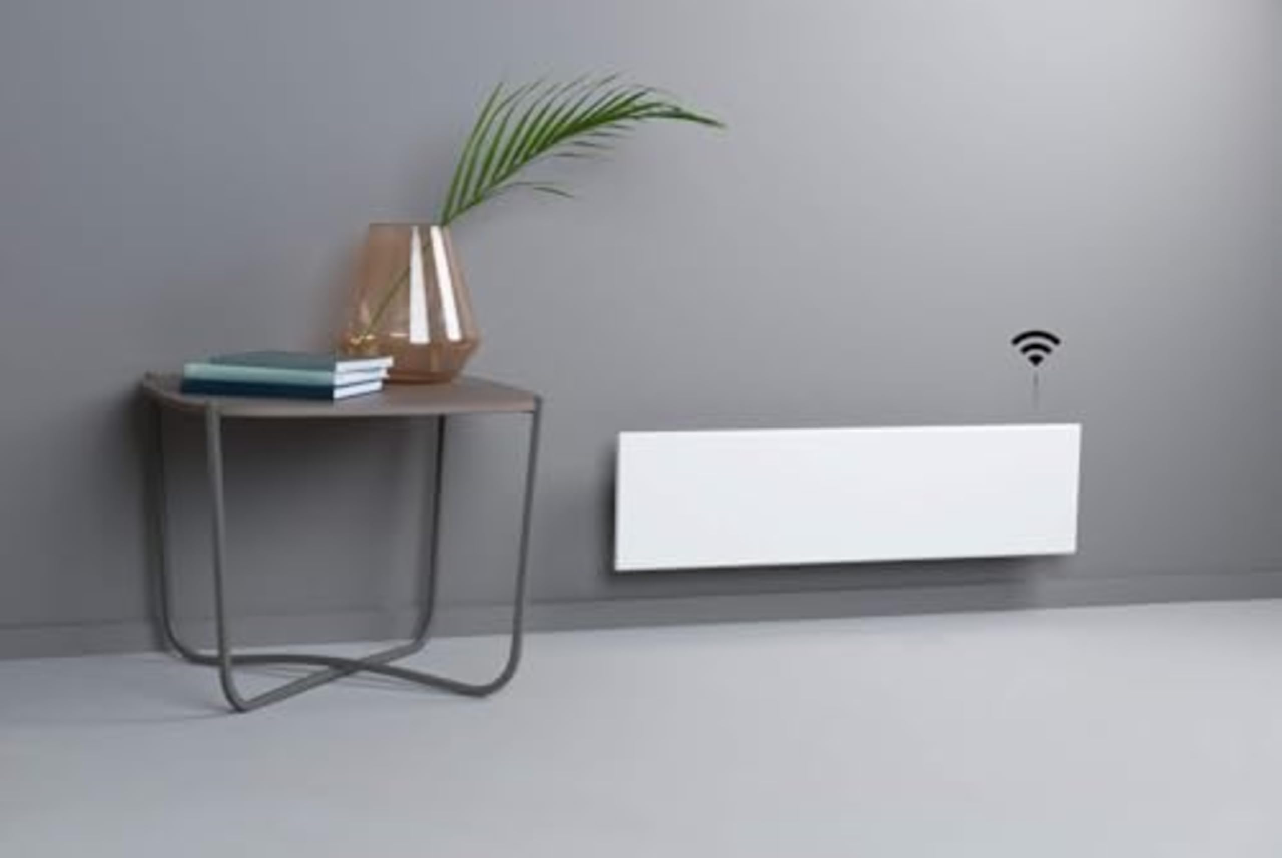 Adax Neo L - Convettore da parete Wifi con Termostato | Controllo smartphone | Termosifone Elettrico | Stufetta Elettrica Basso Consumo | Altezza 210 mm | Stufa Elettrica 1000W | KWT Bianco | IP24C