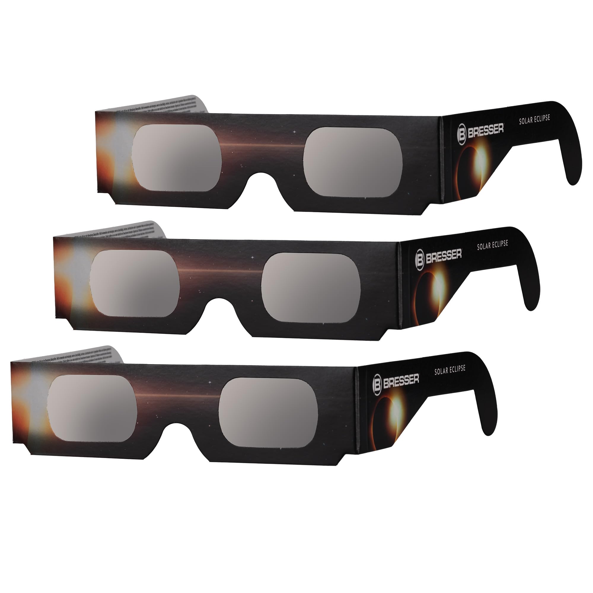 BRESSER Occhiali per eclissi solare (3 pezzi) - Design B