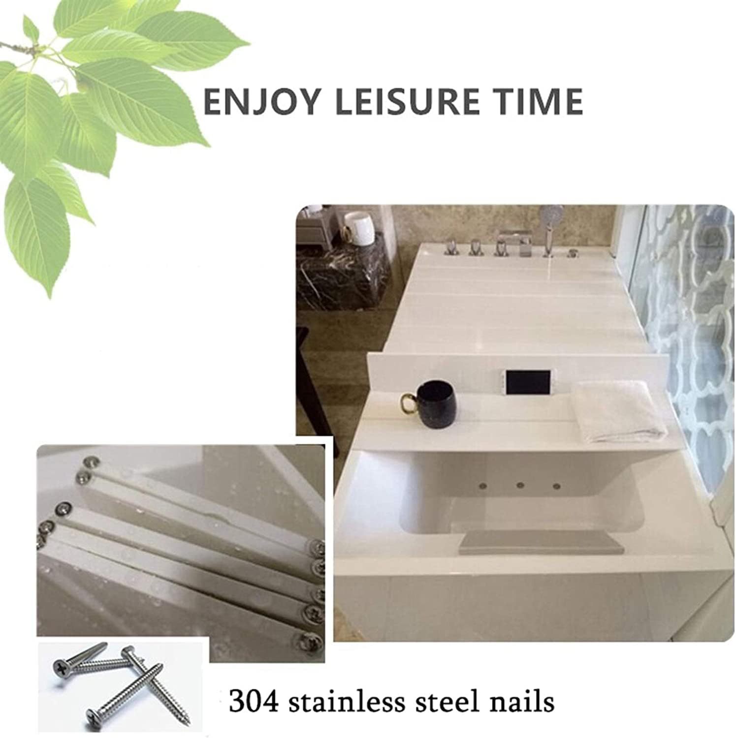 JATIBOSH Bath Lid Dust Board Bathtub Lid White Bathtub Tray PVC Thicker Folding Not Taking Up Space Convenient Storage (Color : White, Size : 150x70x0.7cm)