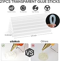 Vista 4 de Pistola de pegamento caliente de tamaño completo ROMECH con alimentación dual de 60/100W y 21 barras de pegamento caliente (7/16"), pistola