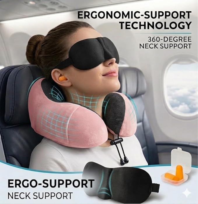 Almohada de Viaje Cervical Espuma Viscoelástica con Cubierta Lavable miniatura 5