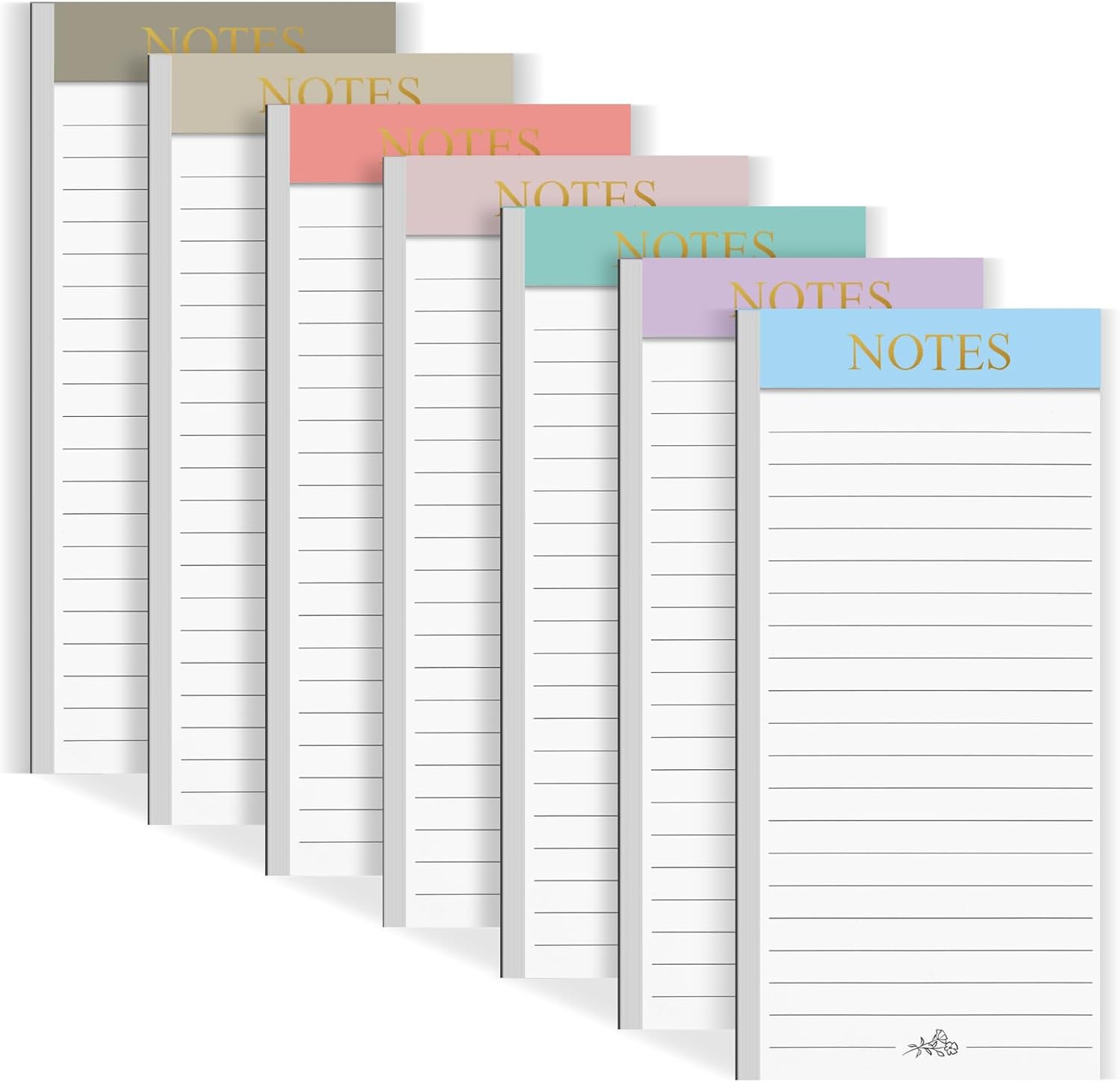 Utron 7 Pack Magnetic Notepads for Refrigerator, Morandi Color Magnetic Grocery List Pad for Fridge, Full Magnet Back Shopping Lists, 30 Sheets Per Note Pads