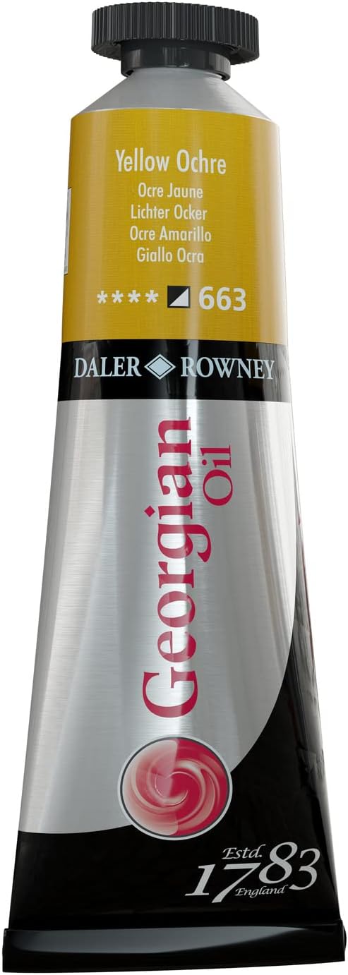 Daler RowneyGeorgian Oil Paint Yellow Ochre 38ml Tube - Art Paints for Canvas Paper and More - Oil Painting Supplies for Artists and Students - Artist Oil Paint for Any Skill Set