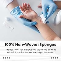 Vista 3 de Dealmed Esponjas de gasa no tejidas de 2 x 2 pulgadas, almohadillas no estériles multiusos de 4 capas, producto de gasa dental absorbente