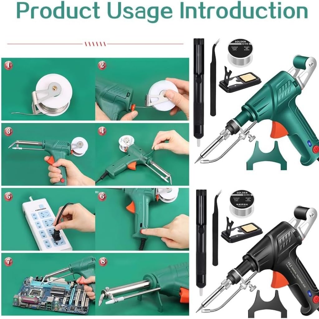 Outils de Soudage Laser Industriels Chauffés a L'intérieur, Ensemble de Pistolet a Souder Multifonction, 3 en 1/DéCapage/DéCoupe/Soudage pour Le Soudage Industriel, Le Soudage Artistique(Noir)