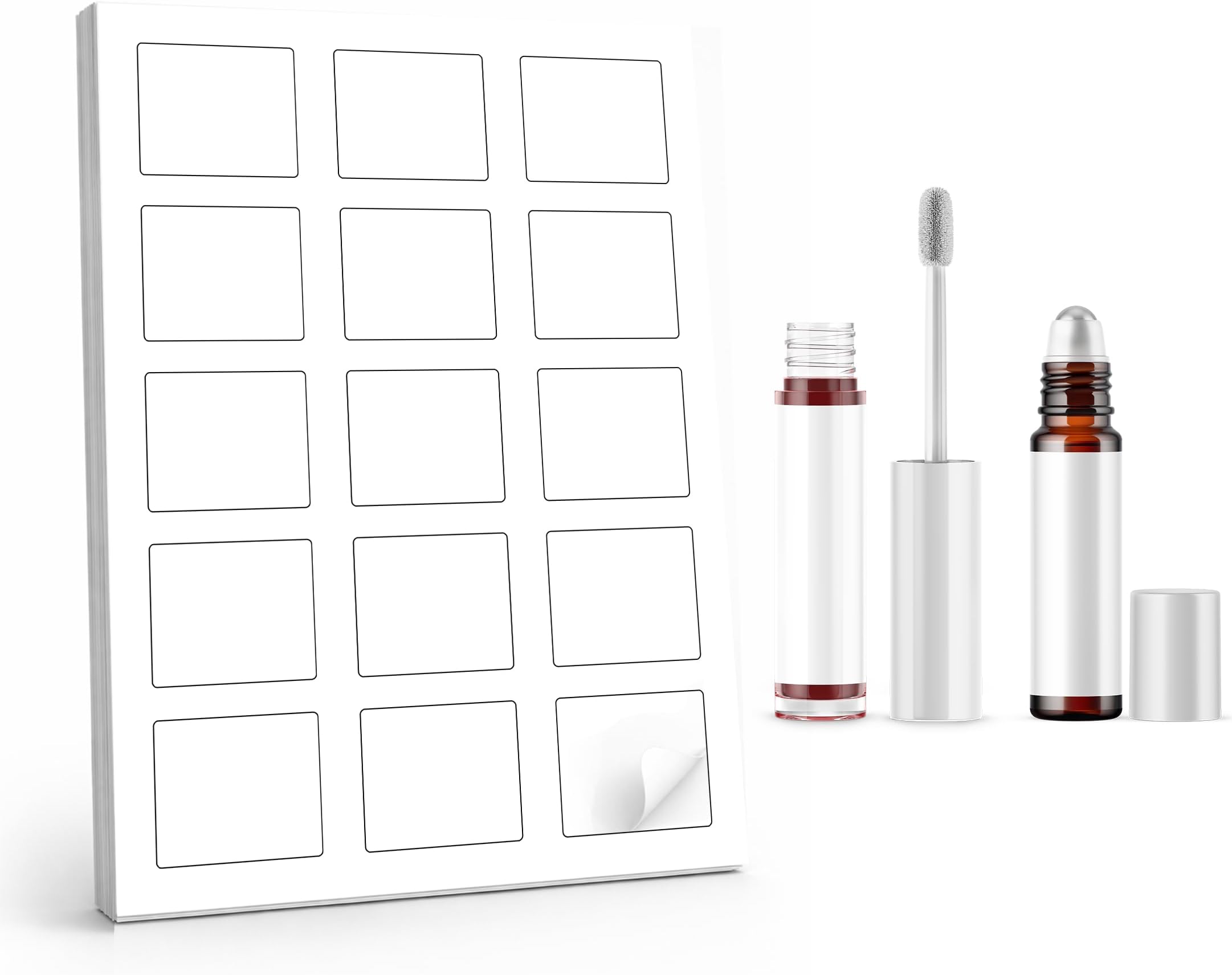 Dashleigh Perfume Bottle Labels Waterproof, 75 Blank Printable Vinyl Stickers 2.2x1.7 Inch for 10ml Roller Bottles - Oil Proof Label Sheets for Inkjet, Essential Oil, Roll-On Perfume, Aromatherapy