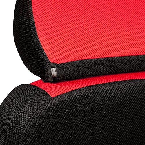 Miniatura 4 de Coverking CSC2S7CH7084 - Funda de asiento delantero de ajuste personalizado para modelos seleccionados de Chevrolet, Spacermesh de 2 tonos (rojo con
