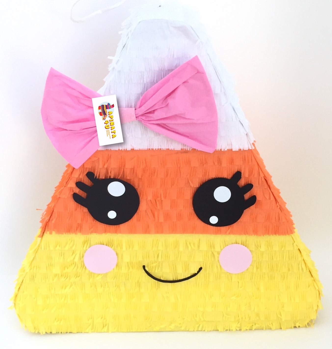 APINATA4U Girly Candy Corn Pinata with Pink Bow