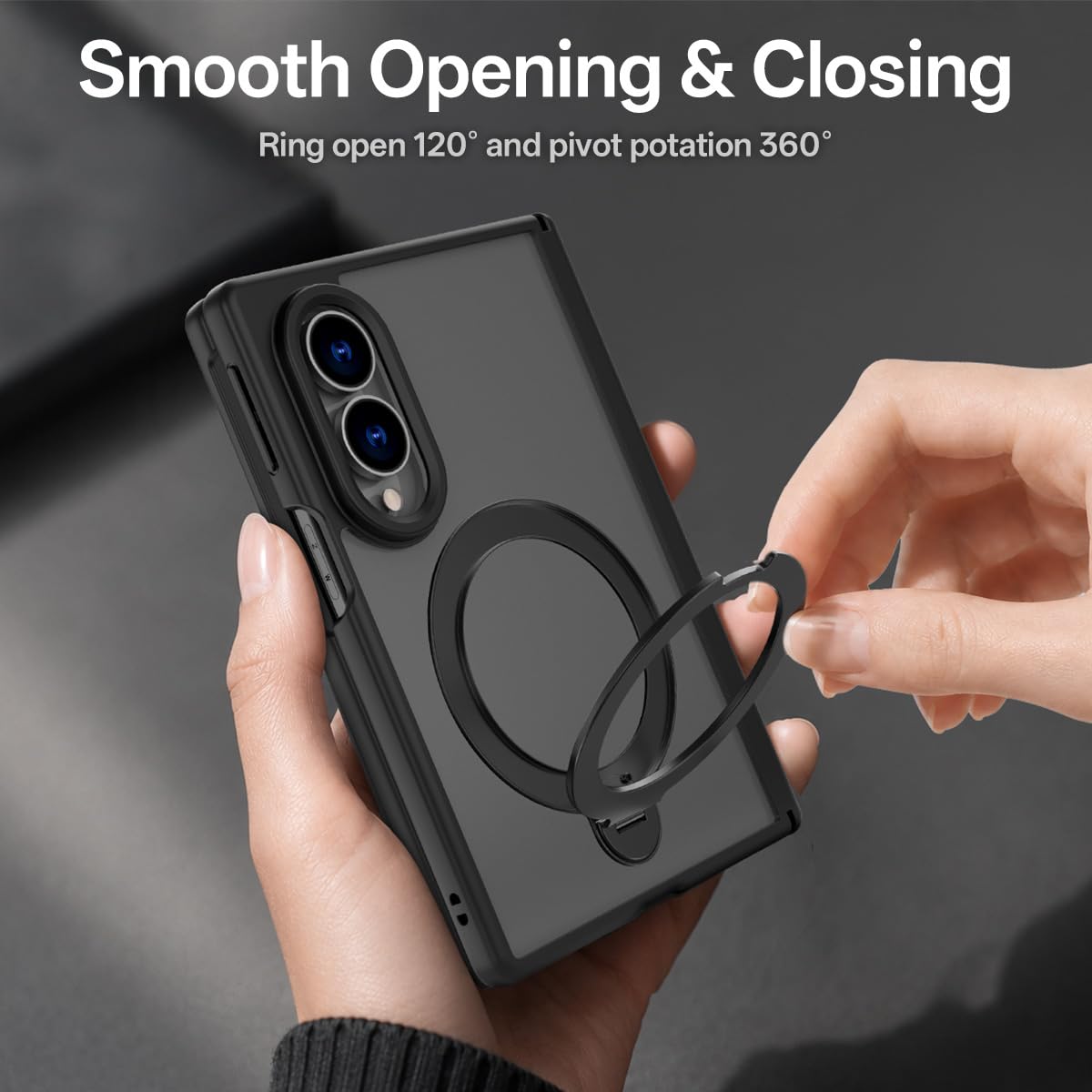 Coque magnétique avec béquille pour Samsung Galaxy Z Fold 8 avec 2 films de confidentialité