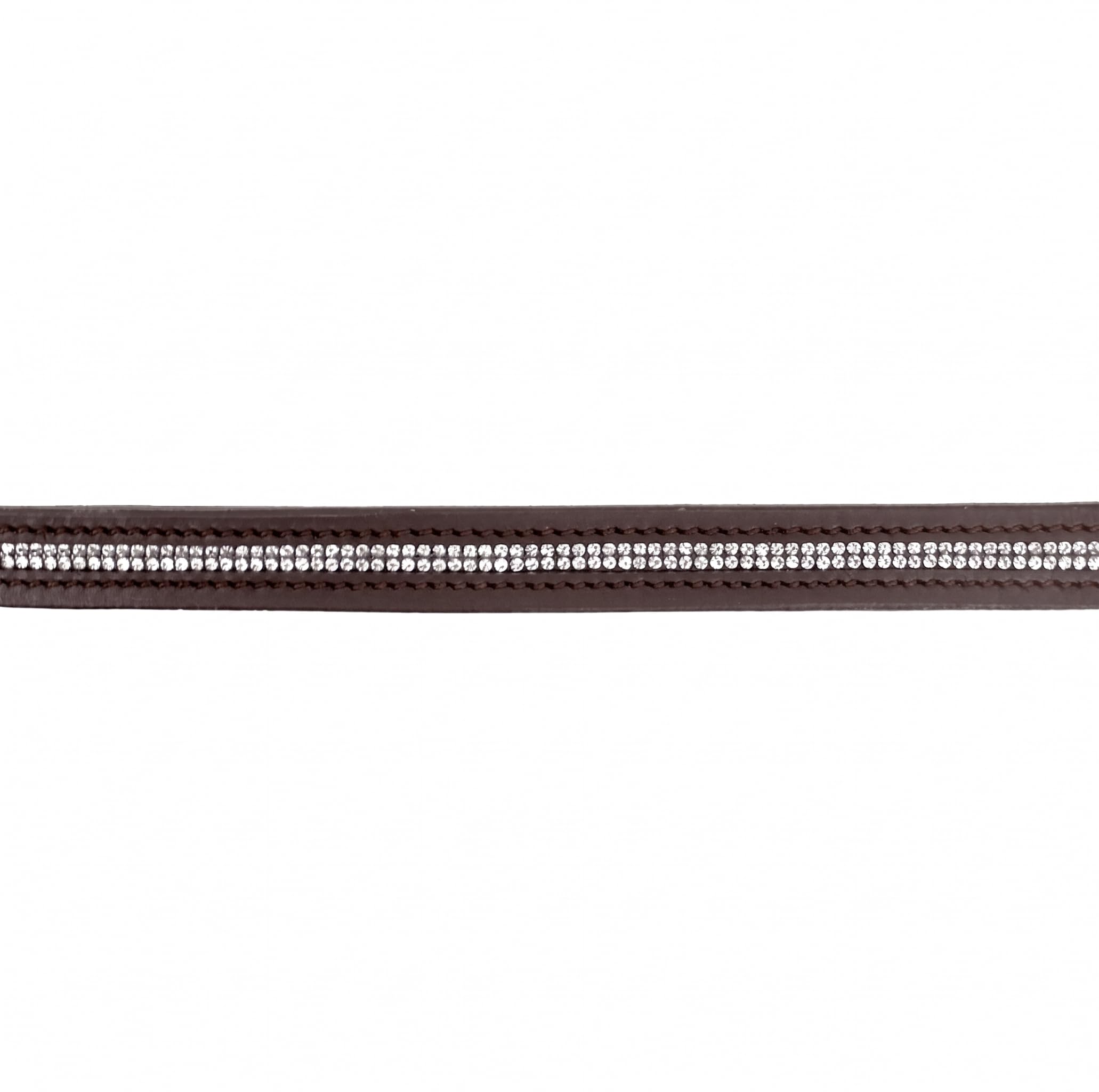 JA3001 Leder Zügel mit Crystal-Verzierung – Hochwertige, Elegante Reitzügel aus Leder für Dressur, Springen & Freizeit (Braun, Shetty)
