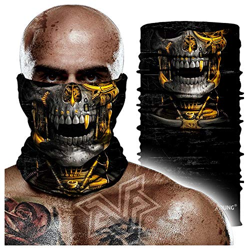 Image of Skull Face Sun Mask Half,Bandanas,Neck Gaiter, Headwear, Headband for Fishing, Hunting,Yard Work