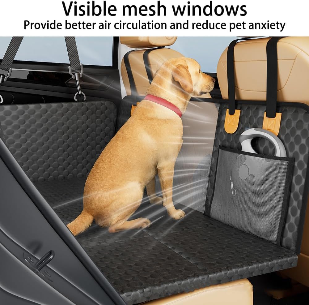 Asiento para Mascota Impermeable y Resistente Protector Coche para VW LAVIDA 2012-2023, Funda Coche Perro Protector Asiento con Ventana de Malla Perros Accesorios,A Gray