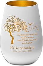 Mourning Light – Du bist Nicht mehr da, wo Du Warst, Aber Du bist überall, wo wir sind – White/Gold – Engraved Name and Date – Memorial Light Memorial Light Grave Light Mourning Gift