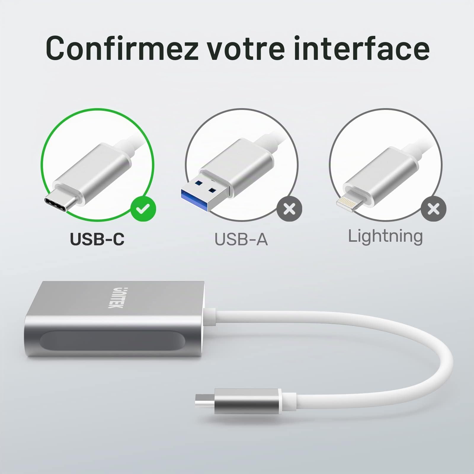 CFexpress Lecteur de Carte mémoire Double Fente Type A et SD4.0 UHS-II, 10 Gbps USB 3.1 Gen 2, Lecteur CF Express pour CFexpress Type A/SD/SDHC/SDXC/SDUC (Blanc- SD)