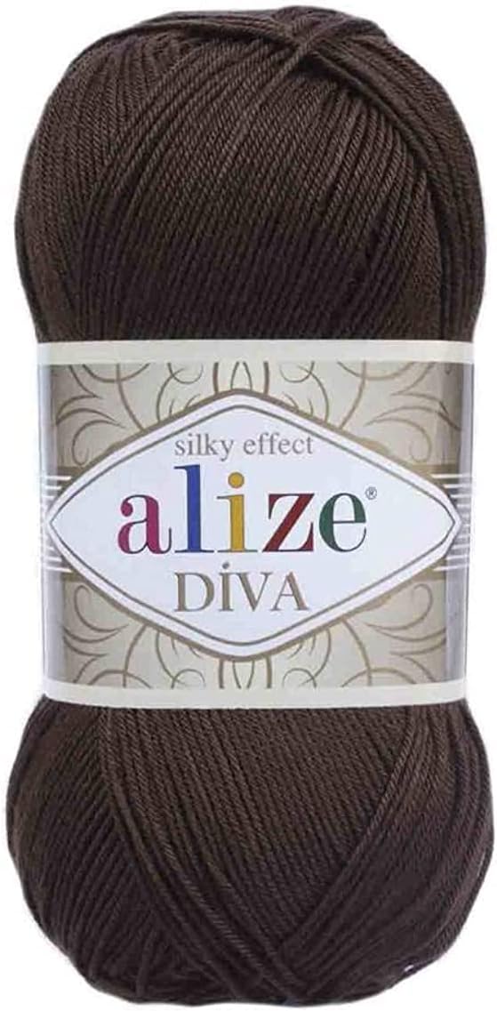 Alize Diva Hand Knitting Yarn Collections (Brown)