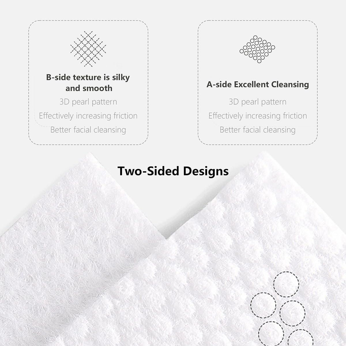 Toallas faciales desechables de algodón, 100 unidades, tejido facial biodegradable suave y seco, tejido de secado para el cuidado de la piel, removedor de maquillaje, paños faciales 6