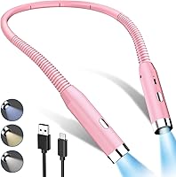 Vista 1 de Luz LED recargable para el cuello para leer, luces de libro actualizadas 2024 para leer en la cama, brazos flexibles de 360°, cómodo de llevar y luz