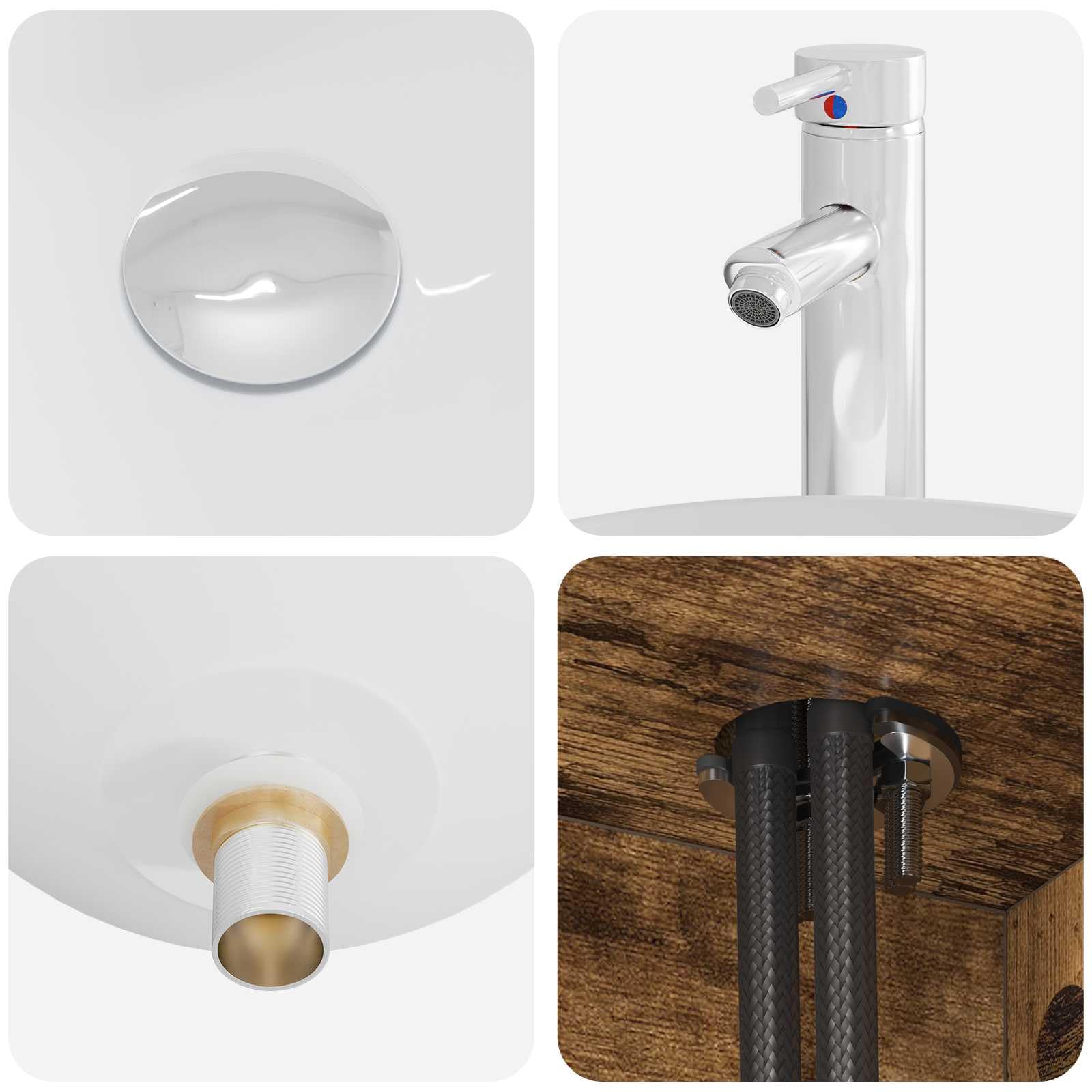 Juego Mueble Baño 3 Piezas Roble Ahumado