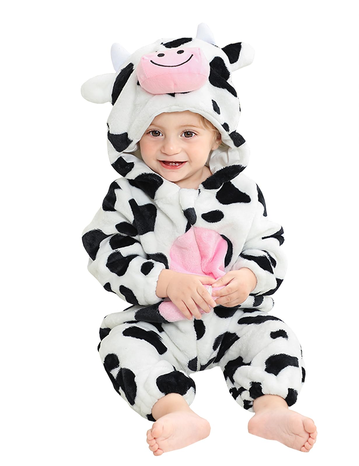 COSLAND Unisex Baby Flannel Animal Costume Romper