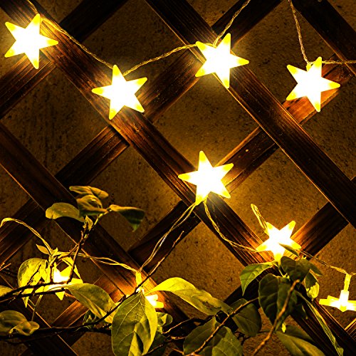 Kohree Star Fairy Lights Battery Operated Star String Lights 30 Led Lights, Warm White