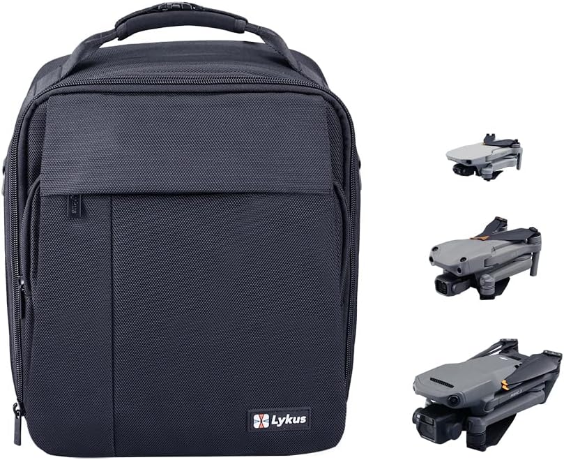 Lykus M1 Water Resistant Travel Backpack for DJI Mavic 3, Mavic 2, DJI Air 3, DJI Mini 3 Pro, 4-in-1 Backpack/Case/Shoulder Bag/Cross Body Bag