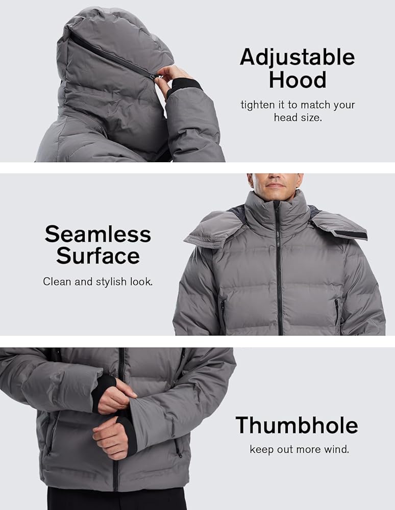 fit space Men's Thickened Down Jacket Super Warm Winter