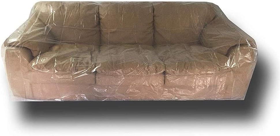 LSXIAO Sofa Cover, Plastic Bag for Moving, Transparent Tarpaulin Waterproof Dust-Proof Prevent Pets from Scratching Suitable for Armchair, Moving Boxes (Color : Clear, Size : 120x120x75cm)