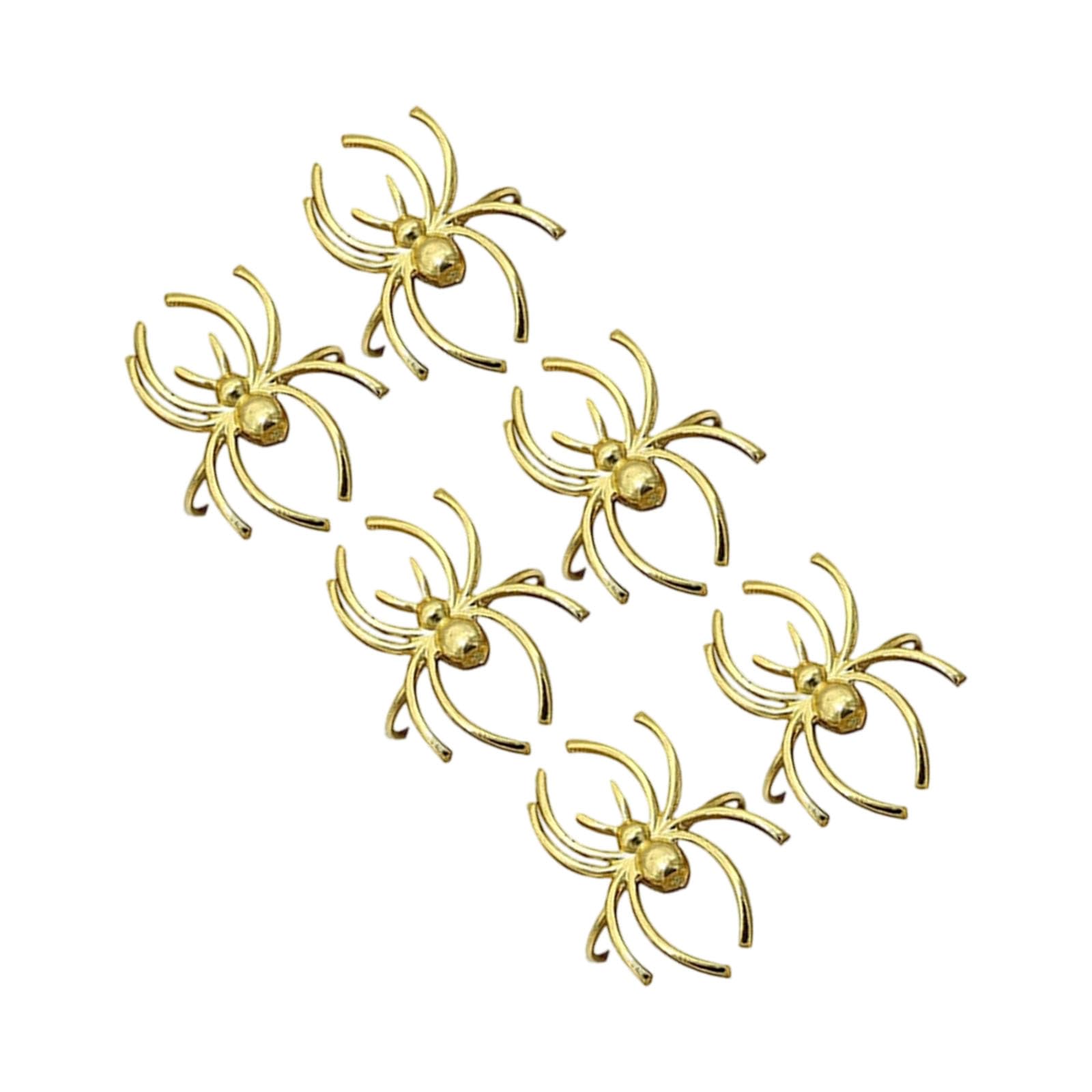FACAILUO 6 Pack Halloween Spider Napkin Rings Alloy Materials Napkin Rings Table Decoration for Party Dining Room