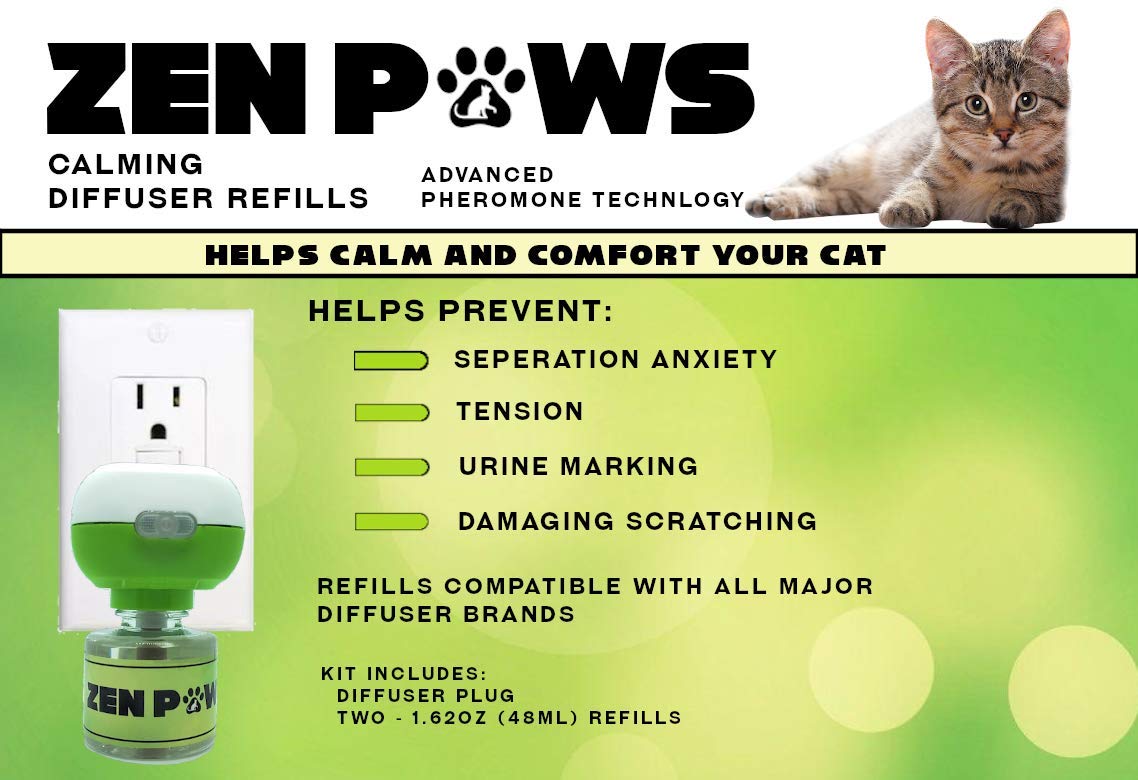Allinall Cat Calming Pheromone Diffuser, 60 Day Starter Kit - Reassures Cats During Car Travel, Veterinary Visits & Helps Control Unwanted Behaviours Like Urine Spraying, Scratching - image 5