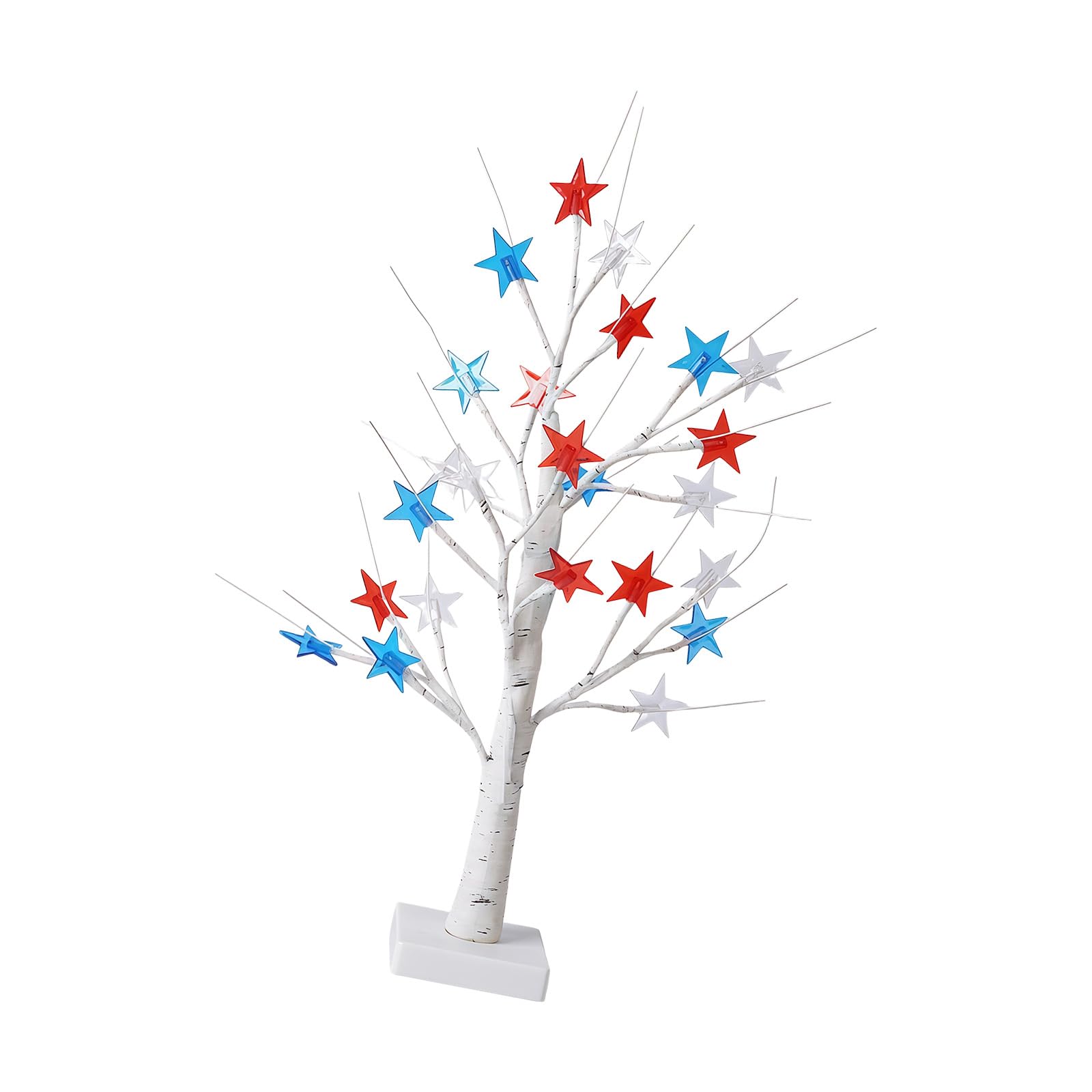 Snorvixre Glowing Independence Day Tree Multicolored Patriotic with LED Light for 4th of July Festival Decoration Illuminated LED Independence Day Ornament