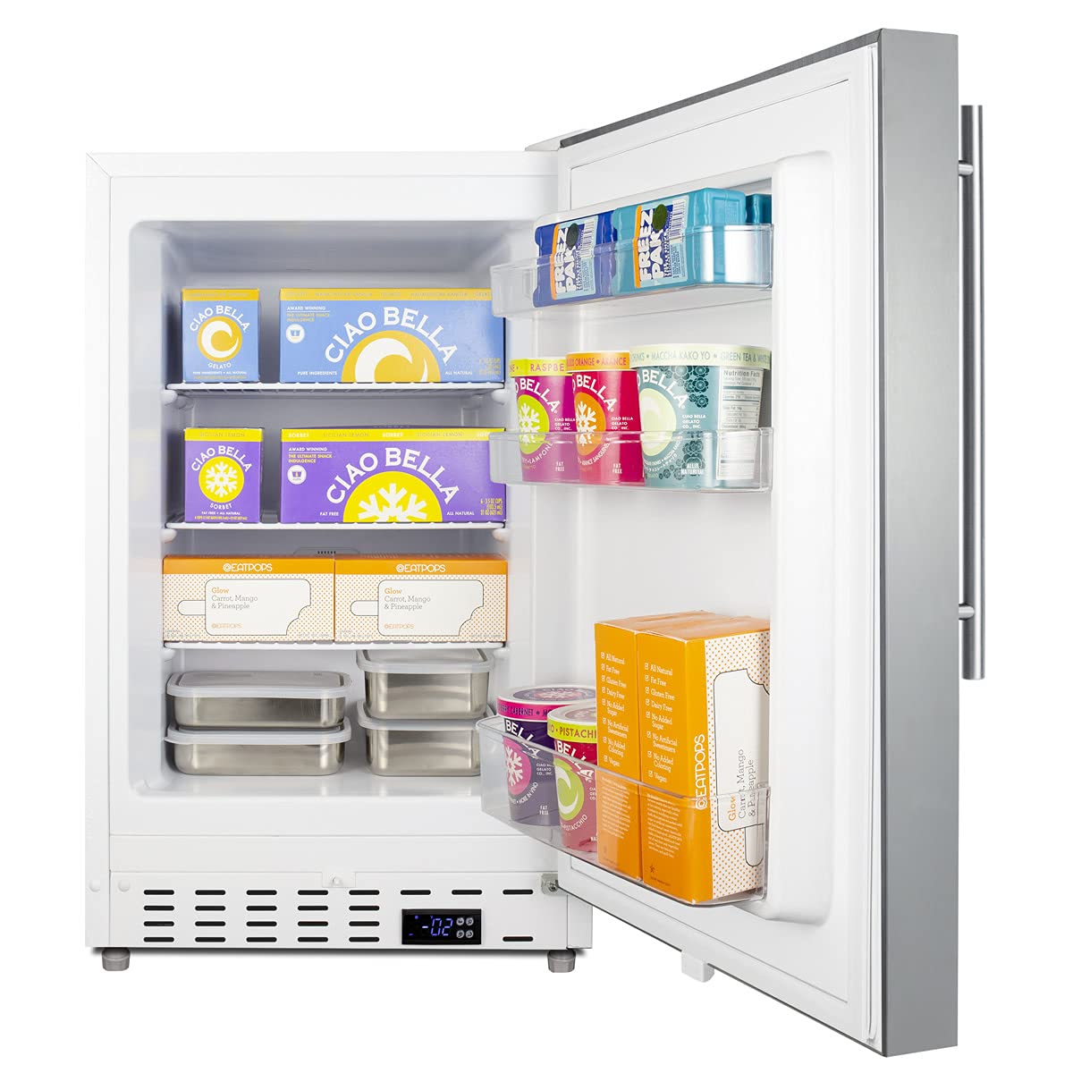 Summit Appliance Alfz36sshv 20" Wide Built-In All-Freezer, ADA Compliant, Adjustable Thermostat, Built-In Capable, Temperature Alarms, 3" Thick Door, 2.68 Cu.Ft Capacity, Manual Defrost on Fridge.com - View 3