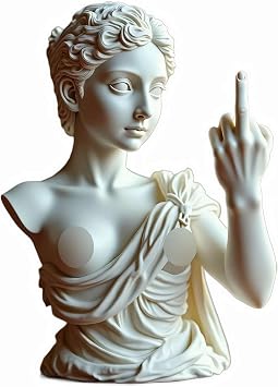 Middle Finger Venus Statue, Goddess Statue Resin Venus with Attitude Statue, Funny Decorative Sculpture Venus, Sexy Venus Desktop Decor Rebellious Gifts for Friends and Family