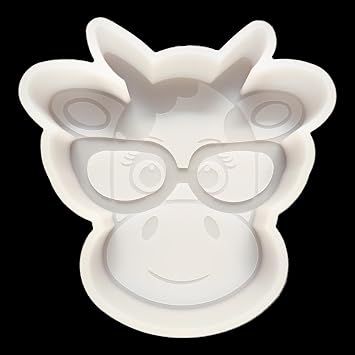 300+ Design Optional Fuehbur Highland Cow with Glasses Car-Freshie Silicone Mold Aroma Bead Animal Candle Soap Mould, Oven Safe