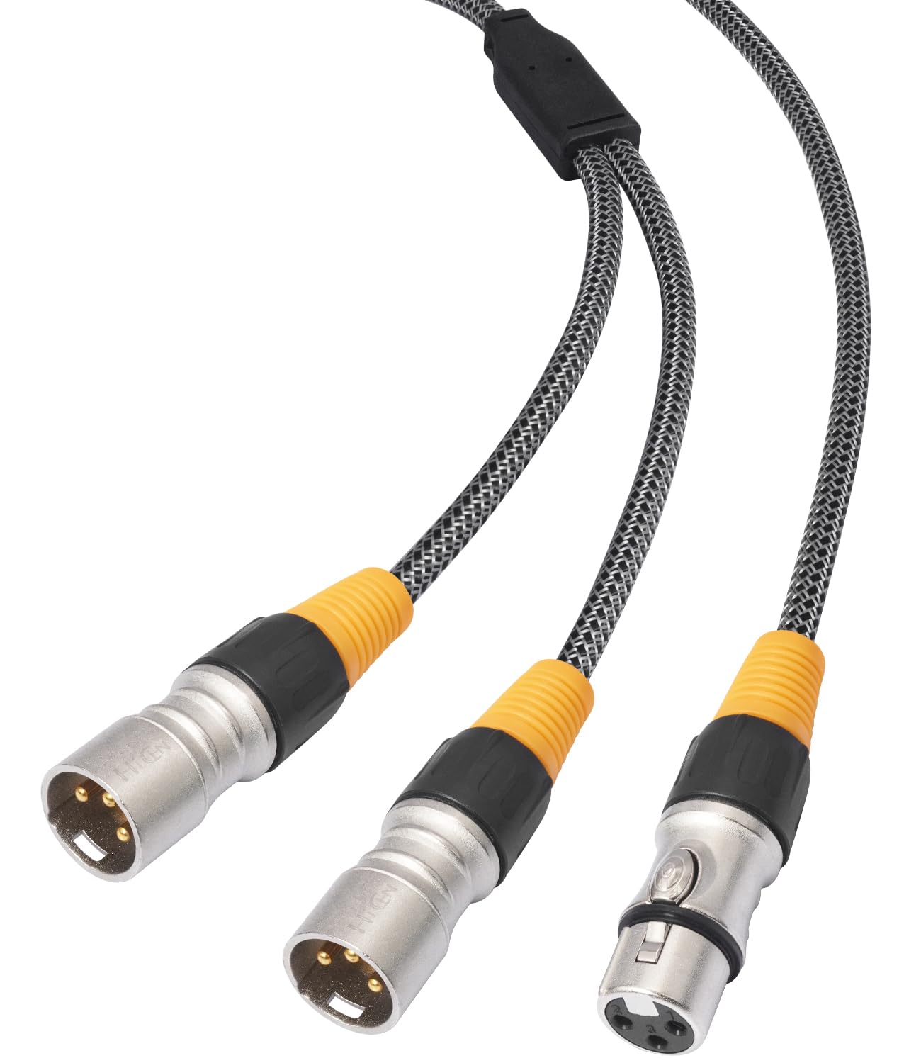 XLR Y-Stil 1 Buchse auf Dual-Stecker, 100 cm, konvertieren symmetrisches Mikrofon, Splitter, XLR-Kabel, versilbertes Splitter, Stereo-Audiokabel für Lautsprecher, Mischpult, Mikrofon