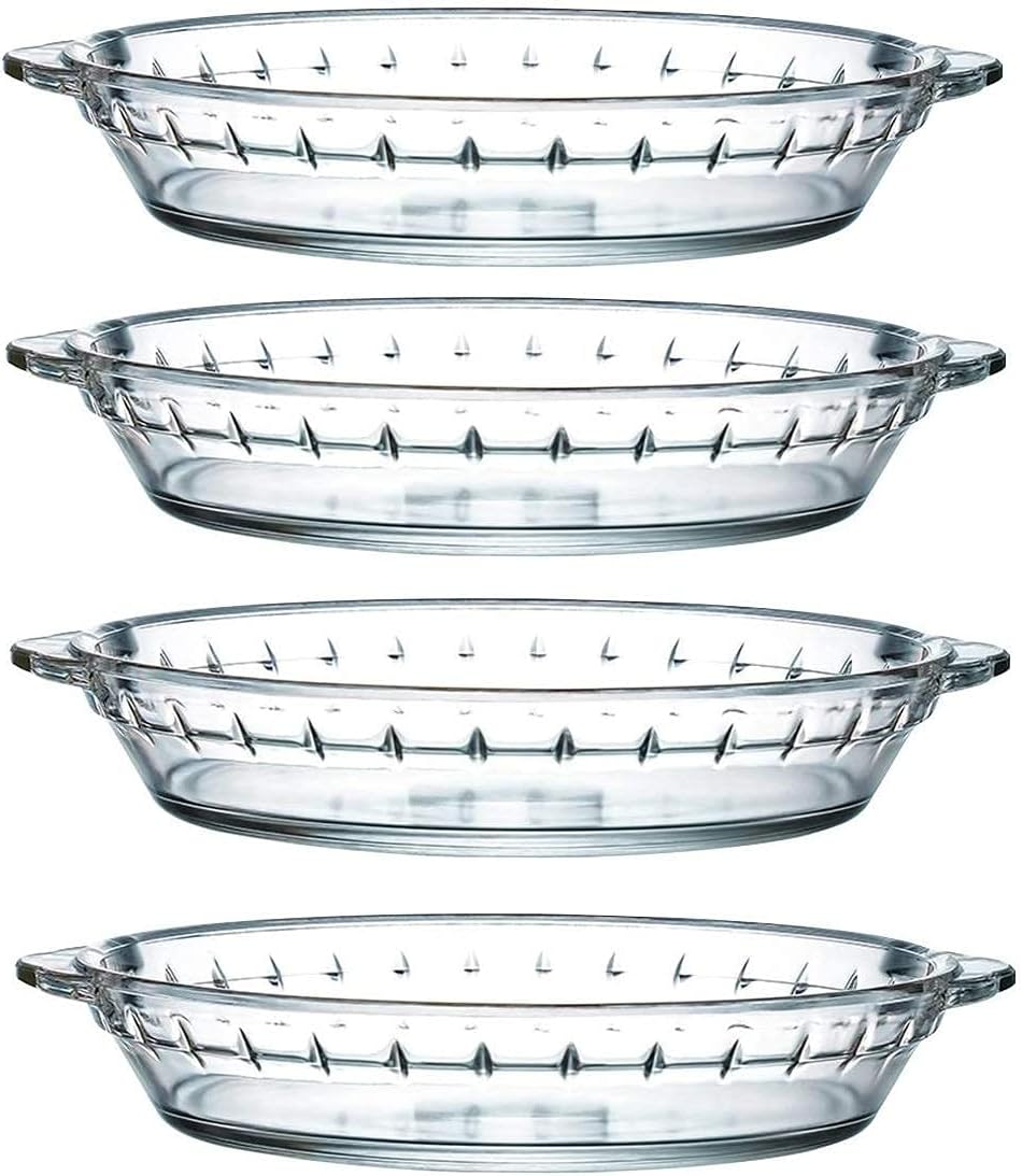 DRV SalesGlass Pie Pan with Handles Shallow Pie Baking Dish for Apple Pie Pumpkin Pie and Quiche 700 ml (4)