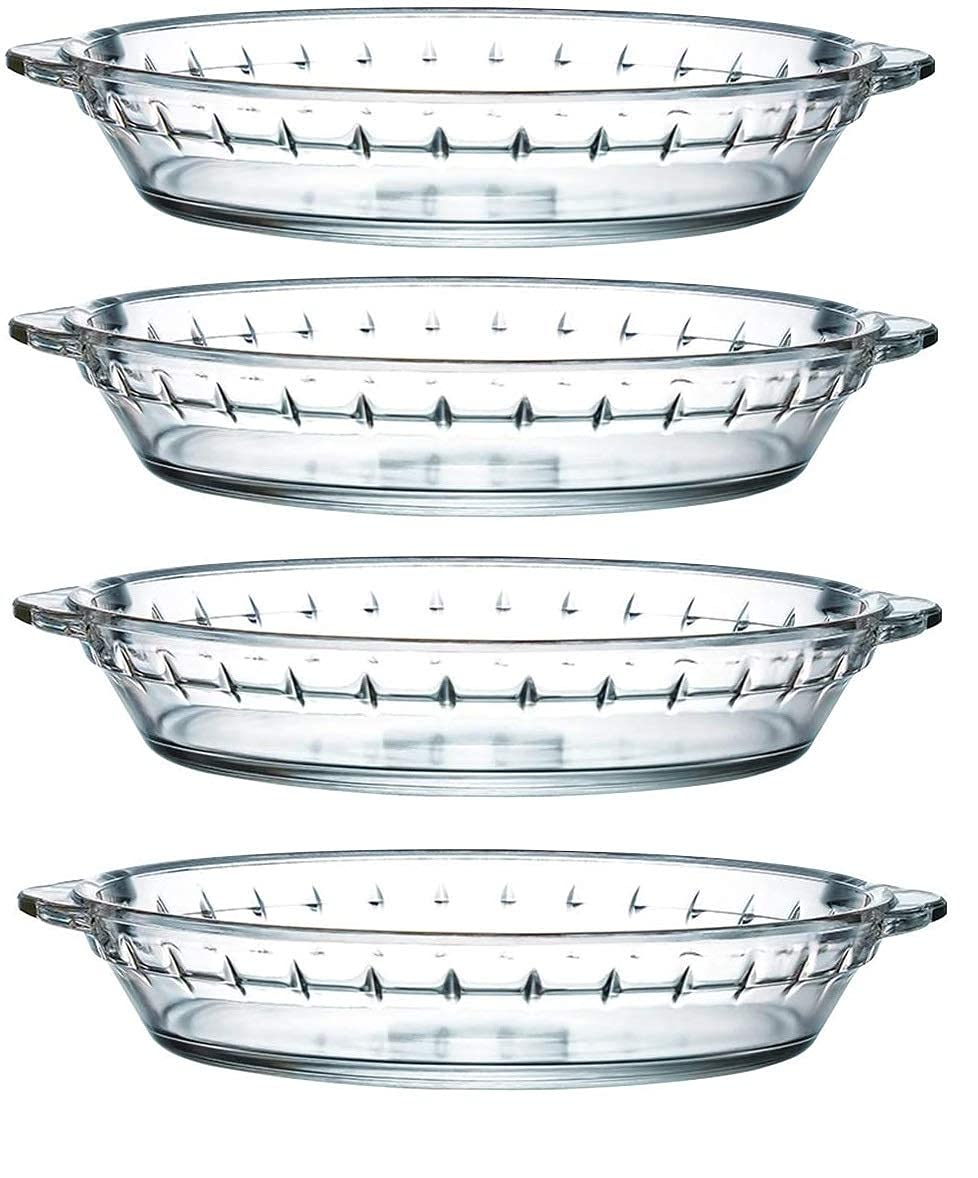 DRV SalesGlass Pie Pan with Handles Shallow Pie Baking Dish for Apple Pie Pumpkin Pie and Quiche 700 ml (4)