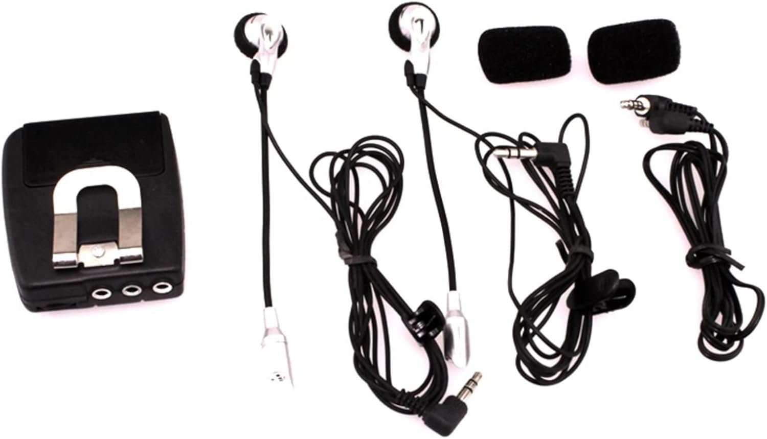 ZEZEFUFU Portable Audio Wired Headset Motorcycle Intercom Host with Headphones Kit Helmet Earphone