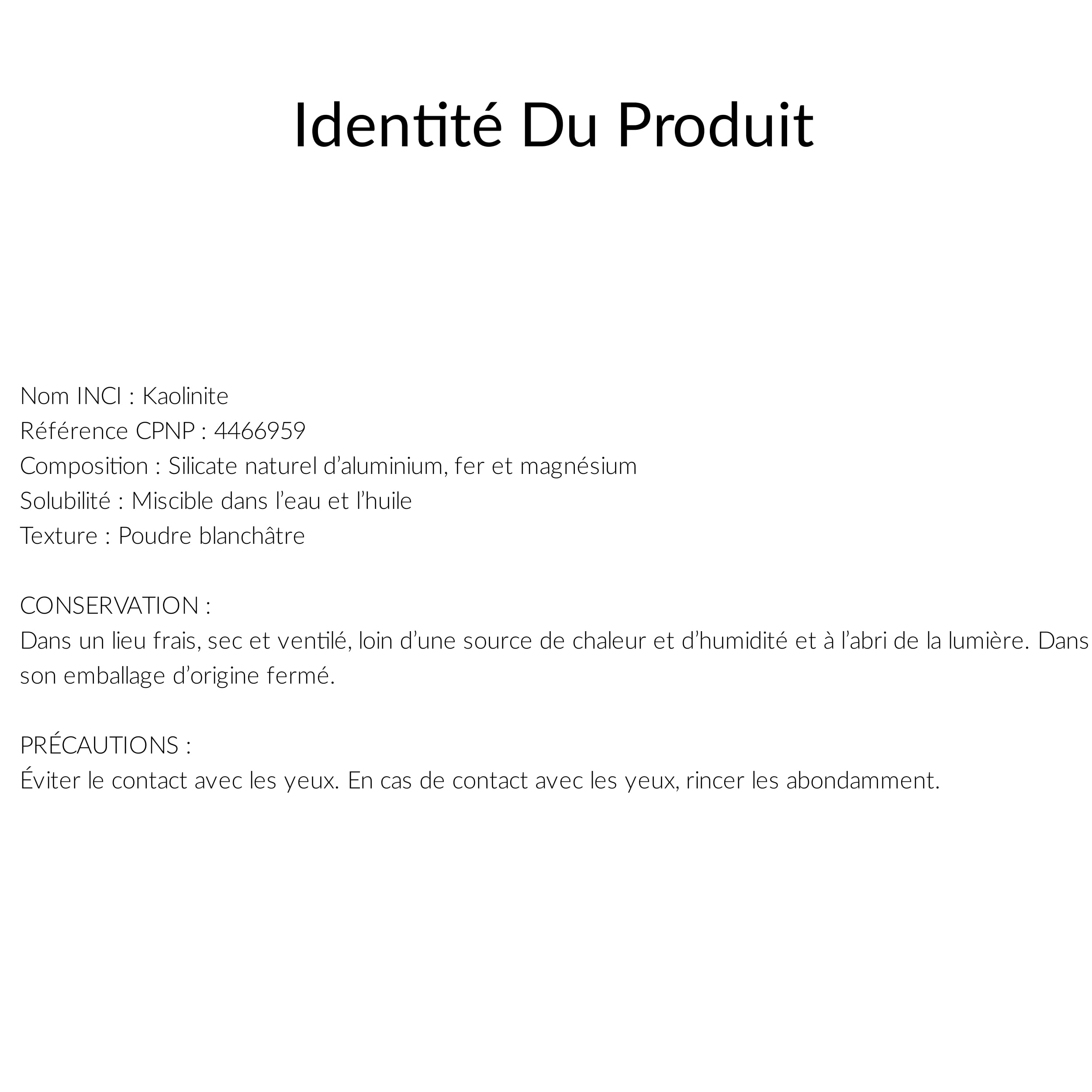 Argile blanche kaolin avec pinceau applicateur de masque en SILICONE -VISAGE, CORPS et CHEVEUX- Certifiée Eco-Cert -Reminéralise et favorise l'élimination des toxines