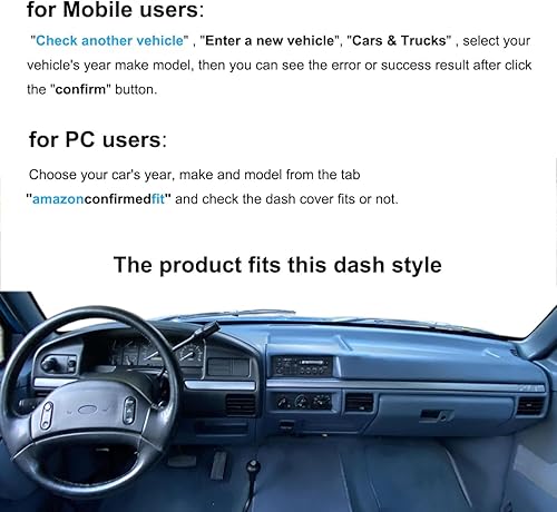 Miniatura 2 de Yiz Cubierta de salpicadero para Ford F150 F250 F350 Bronco 1992 1993 1994 1995 1996 1997 (92-97 beige) J20