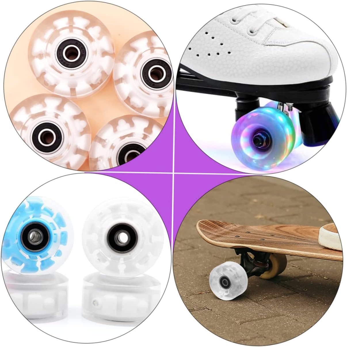 Glowing Wheel of Pu Wheels for Roller Skates Skateboards Ice Skates Accessories Skating Glowing for Street Ramps