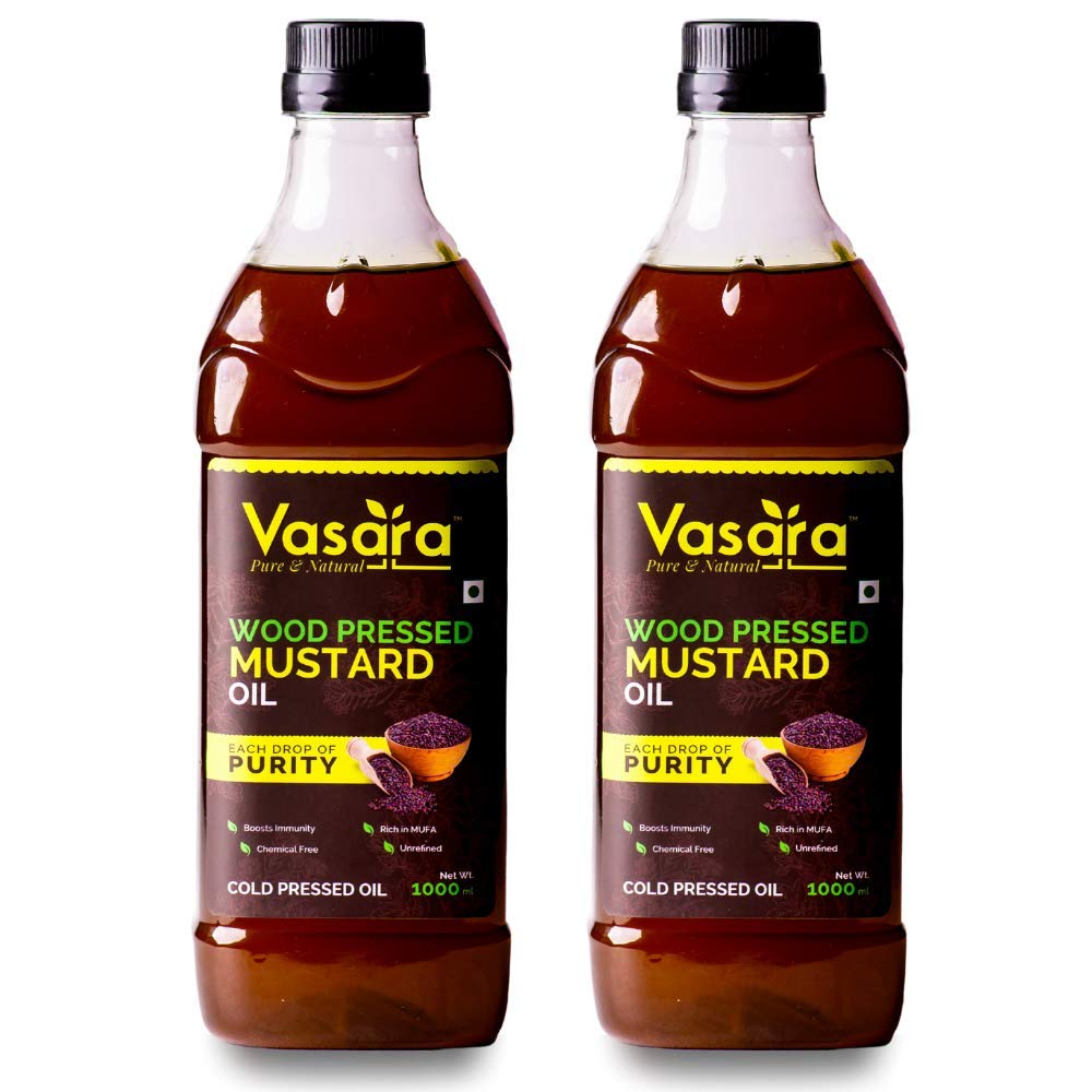VASARA 2L Cold Pressed Mustard Oil/Sarson Ka Tel | Pure & Organic | Kachi Ghani/Kolhu/Wooden Chekku Ka Tel | Chemical-Free | Natural Cooking Oil - 2Litres (B08XLVQ52C) Amazon Price History, Amazon Price Tracker