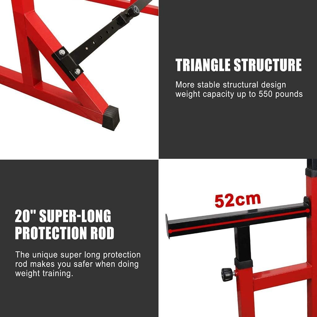 Squat Rack Squat Rack Stand Barbell Free Press Bench Home Gym Adjustable Barbell Rack Max Load 500Kg Squat Stand Dipping Station Weight Benc