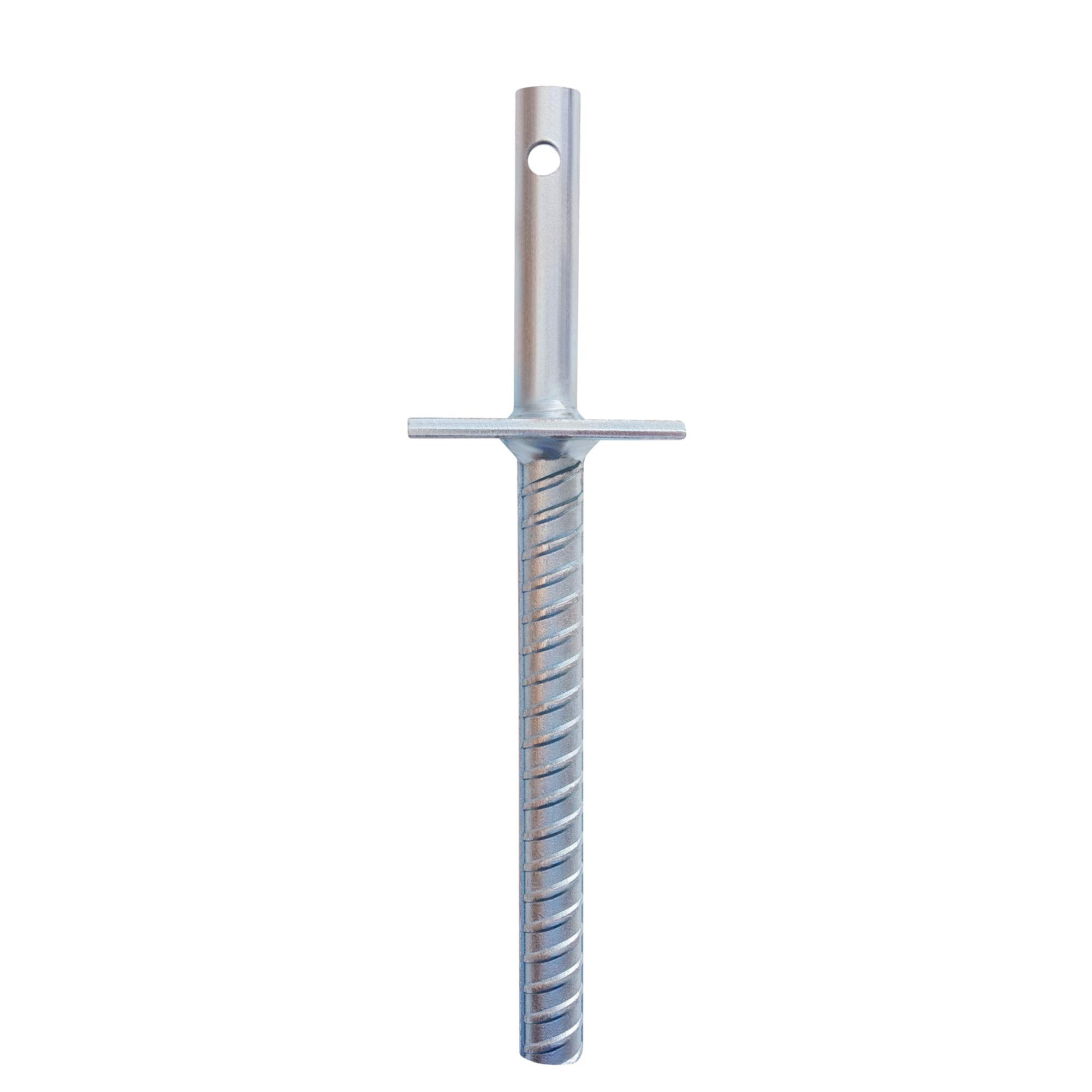 12 x Pfostenträger zum Einbetonieren 8x8 cm Platte Dorn Dolle 30,6 cm verzinkt Stahl Pfostenanker für Zaun Carport Sichtschutz
