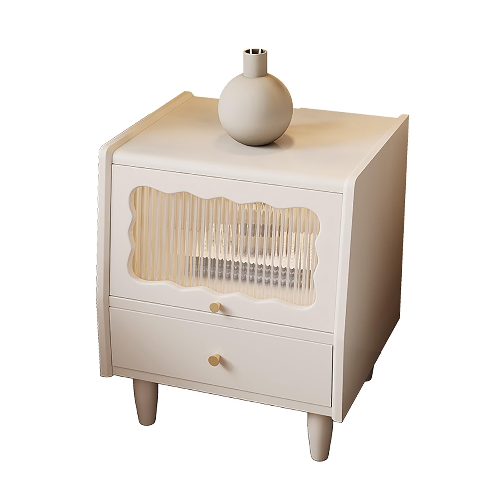 Table de nuit en bois idéale pour chambre à coucher encombrée grâce aux tiroirs